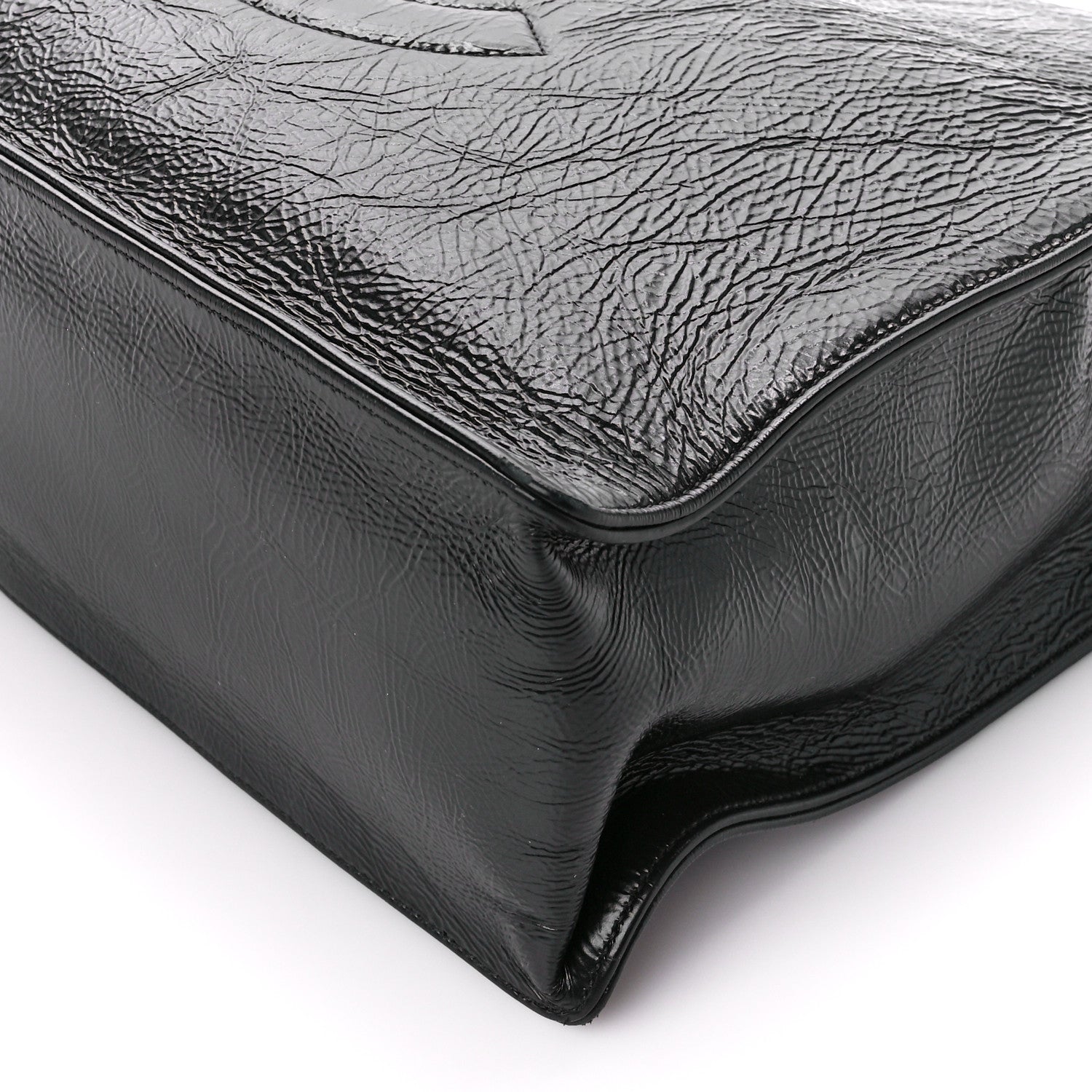 Chanel Shiny Aged Calfskin Shopping Bag Black 10 of 10