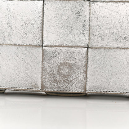 Bottega Veneta Metallic Lambskin Maxi Intrecciato Cassette Crossbody Bag Silver 16 of 16