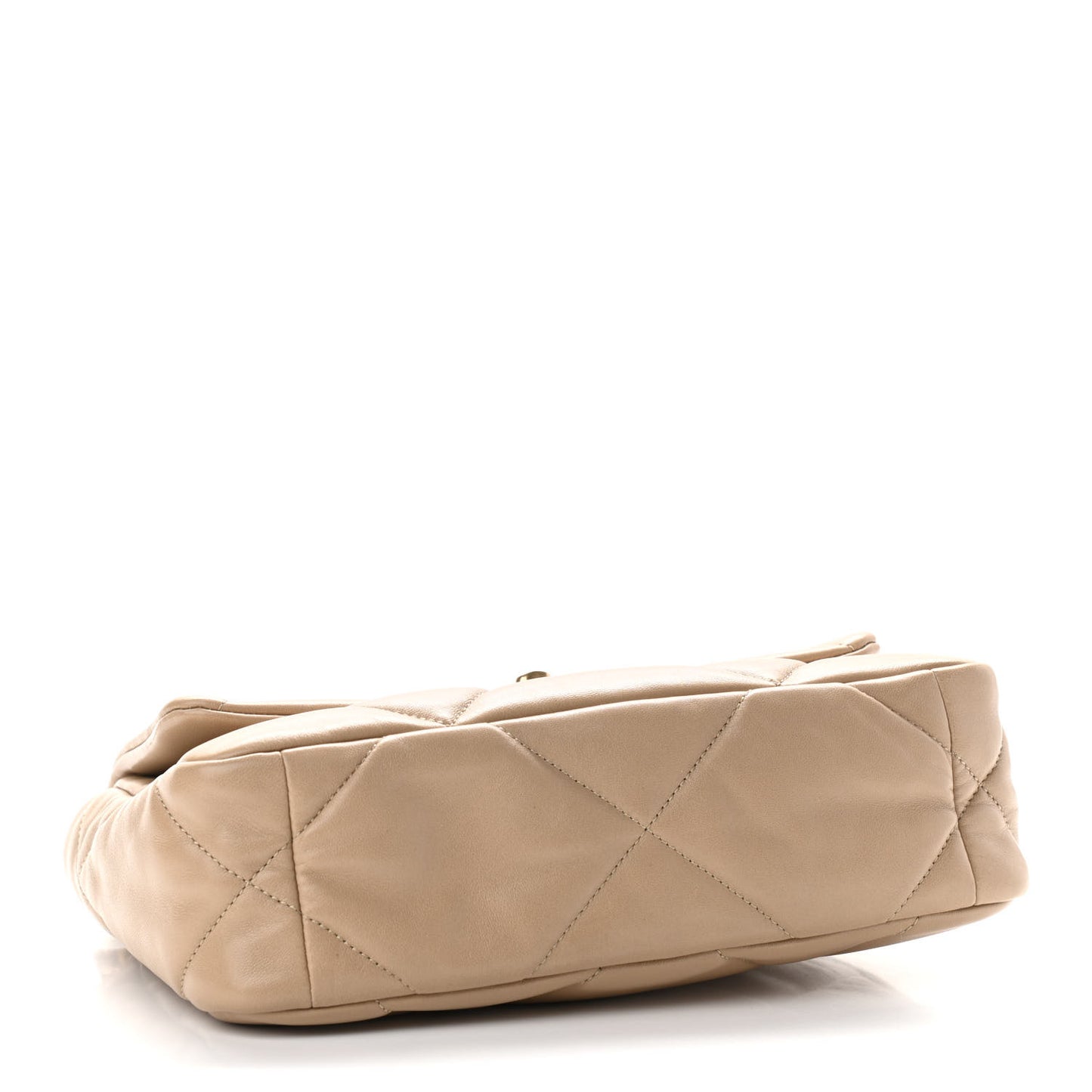 Lambskin Quilted Medium Chanel 19 Flap Dark Beige