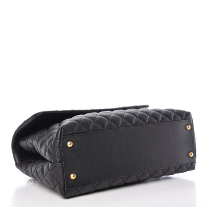 Chanel Caviar Quilted Large Coco Handle Flap Black 4 of 9