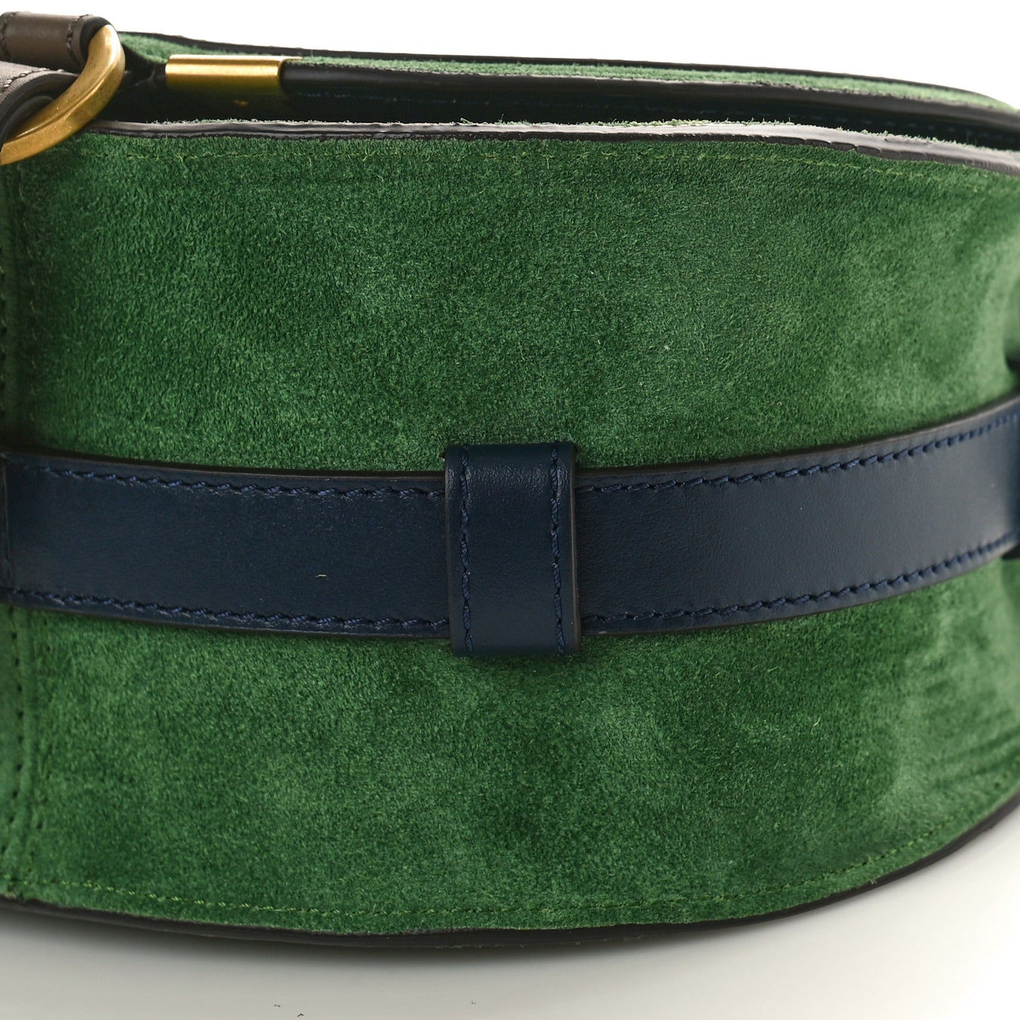 Suede Calfskin Small Marcie Saddle Bag Bright Green