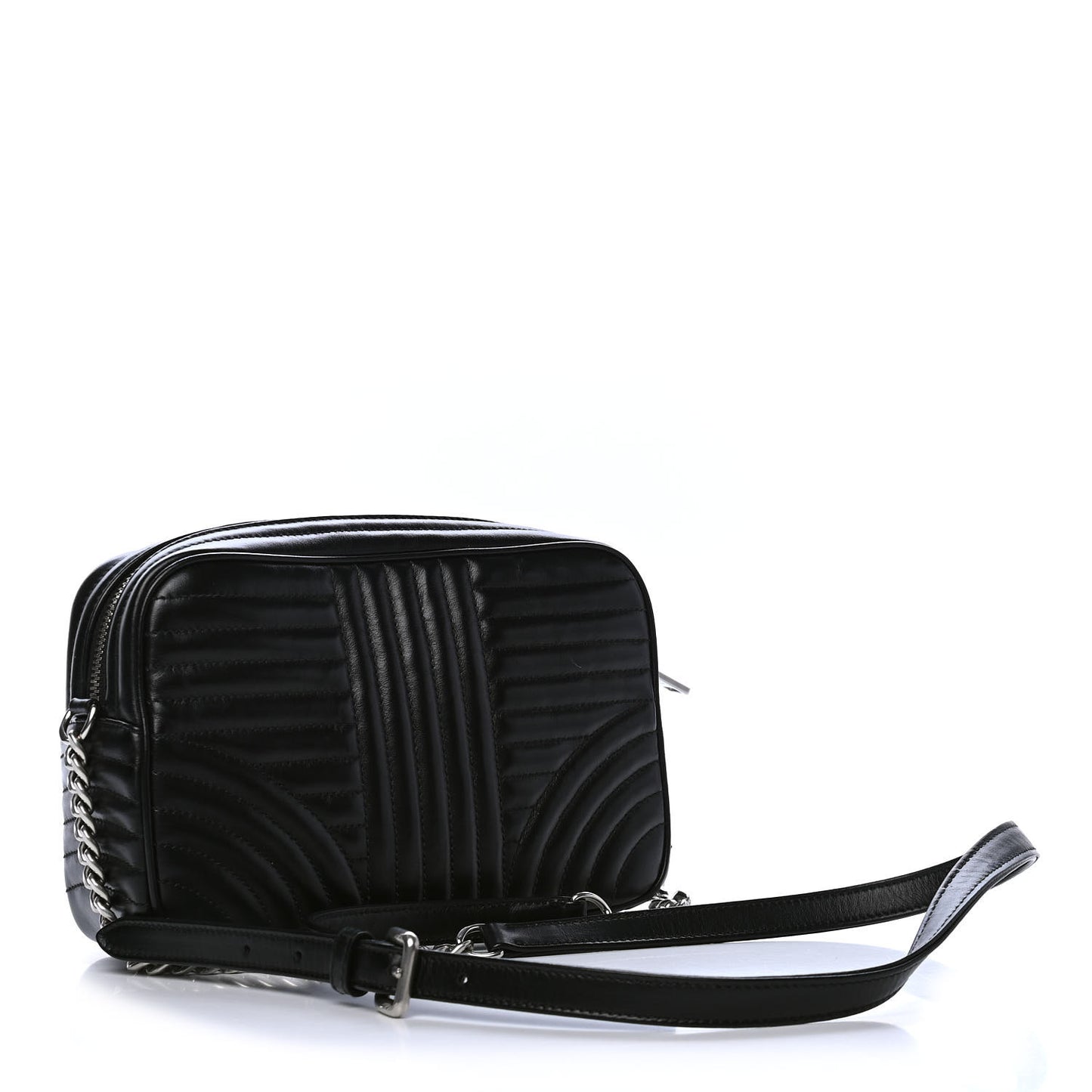 Soft Calfskin Diagramme Crossbody Bag Black
