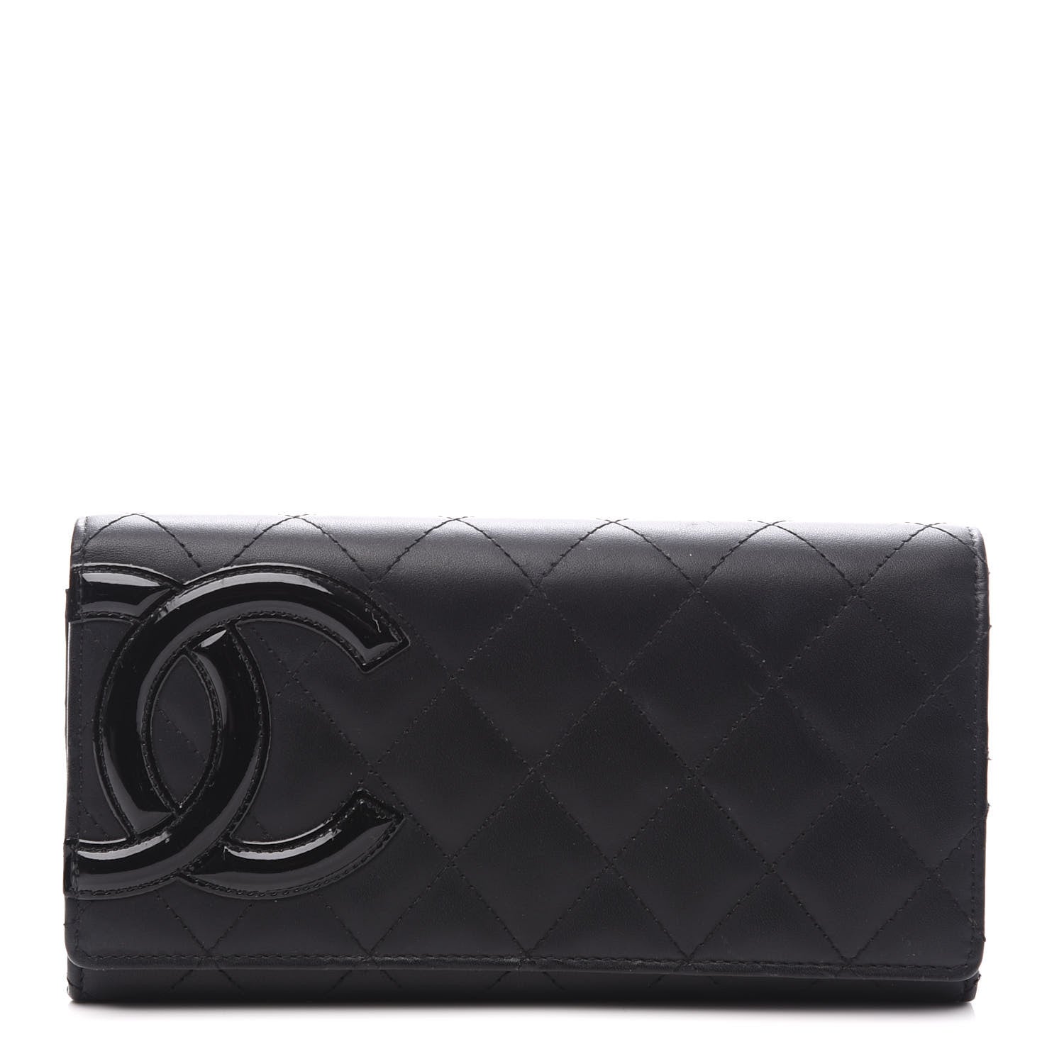 Chanel Calfskin Quilted Cambon Gusset Flap Wallet Black 1 of 11