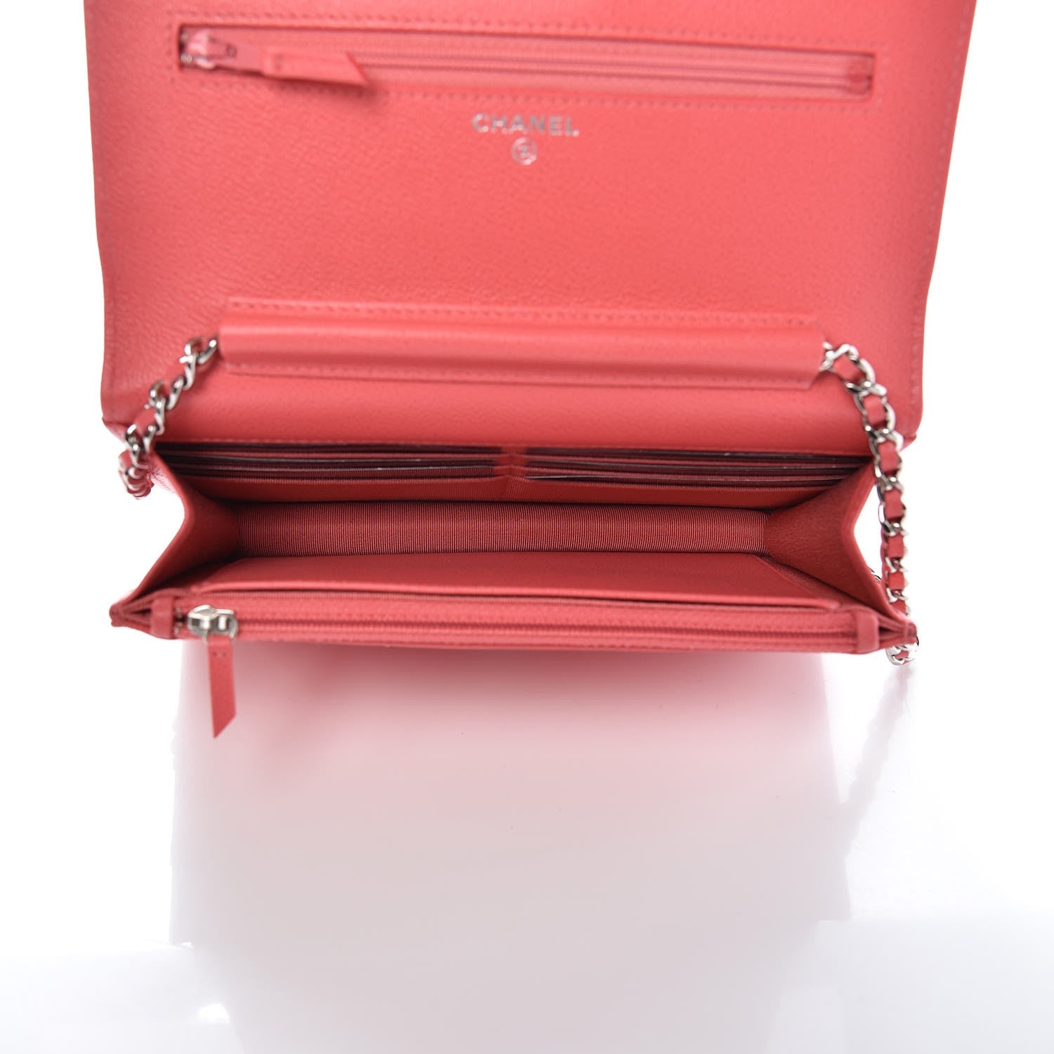 Chanel Grained Calfskin Quilted CC Box Wallet On Chain WOC Pink 5 of 9
