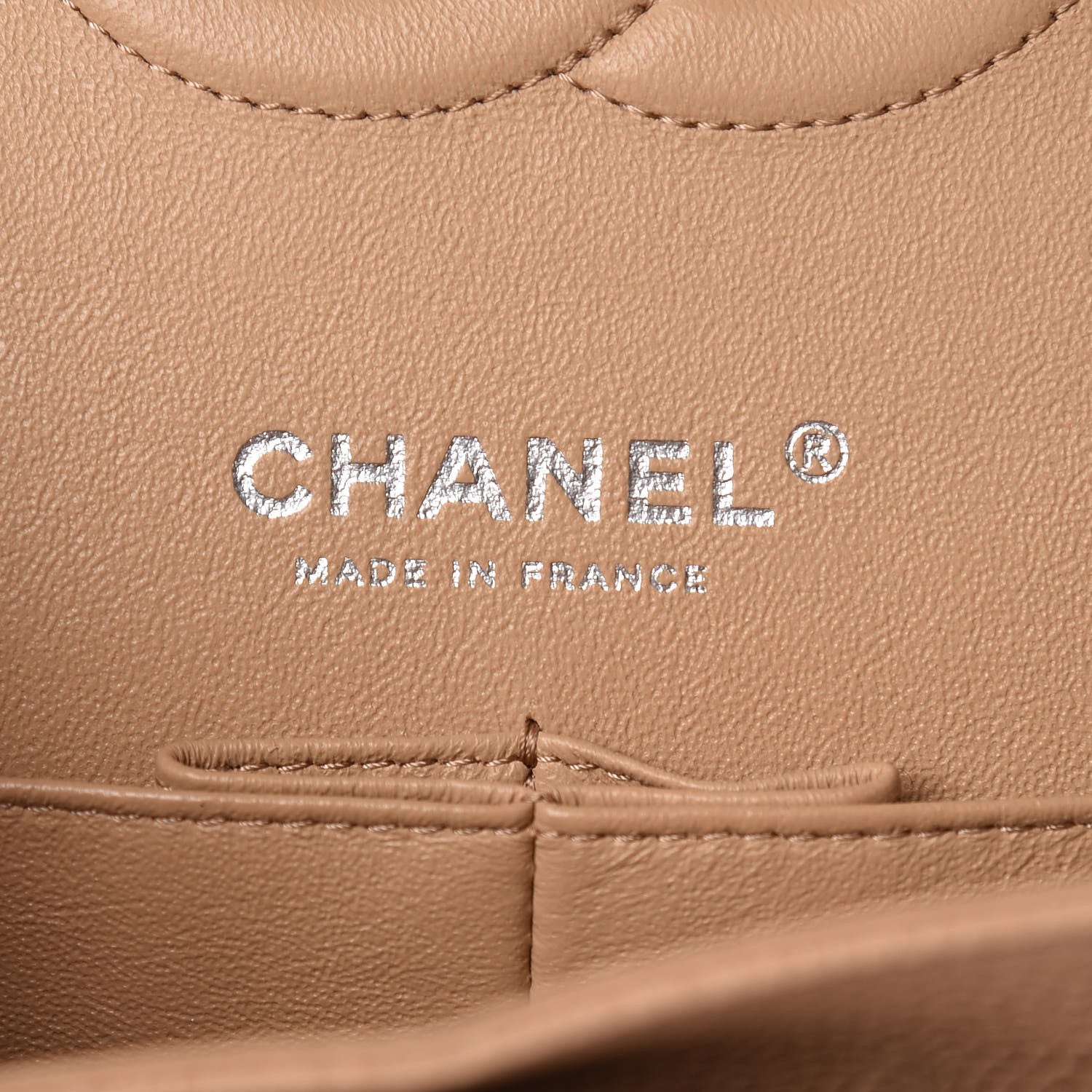 Chanel Caviar Chevron Quilted Medium Double Flap Beige 6 of 13