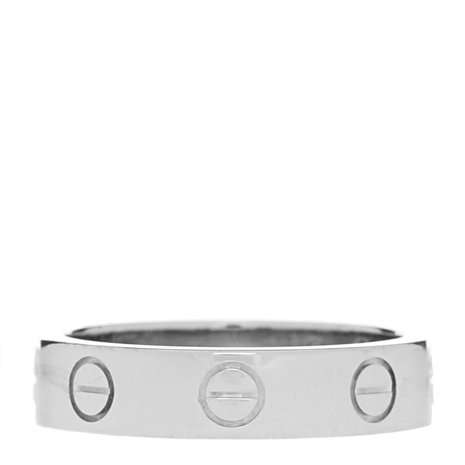 Cartier 18K White Gold Diamond 4mm LOVE Wedding Band Ring 47 4.25 3 of 5