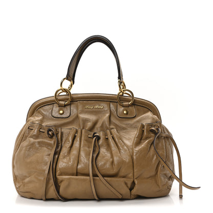 Miu Miu Nappa Lux Two Way Handbag Sabbia 1 of 9