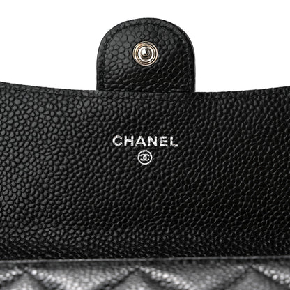 Chanel Caviar Quilted Large Gusset Flap Wallet Black 6 of 12