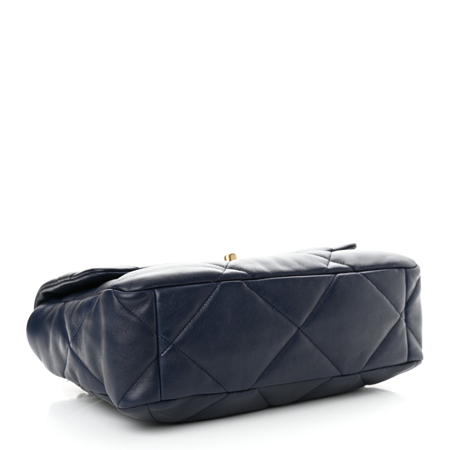 Lambskin Quilted Large Chanel 19 Flap Navy Blue