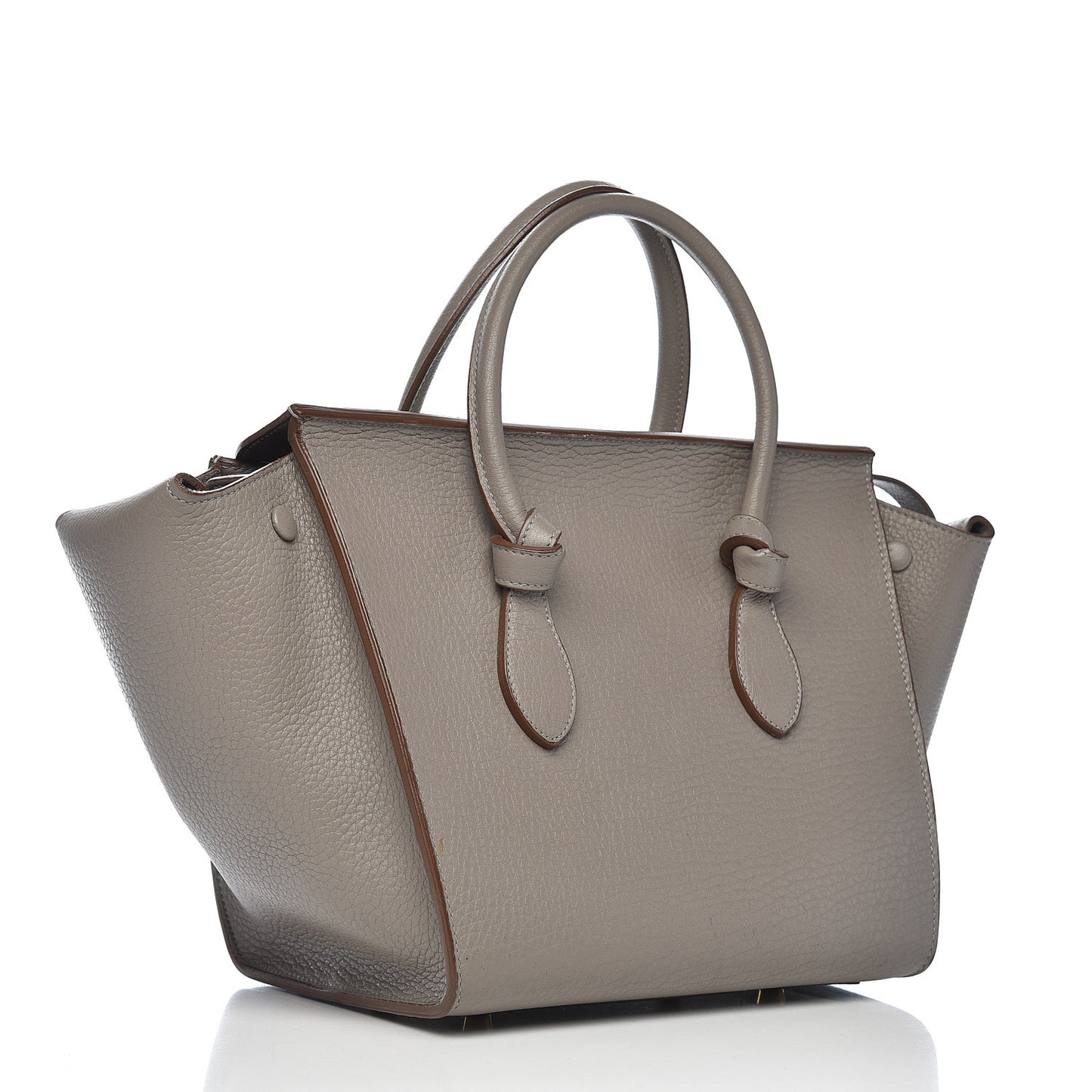 Crisped Calfskin Mini Tie Knot Tote Medium Grey