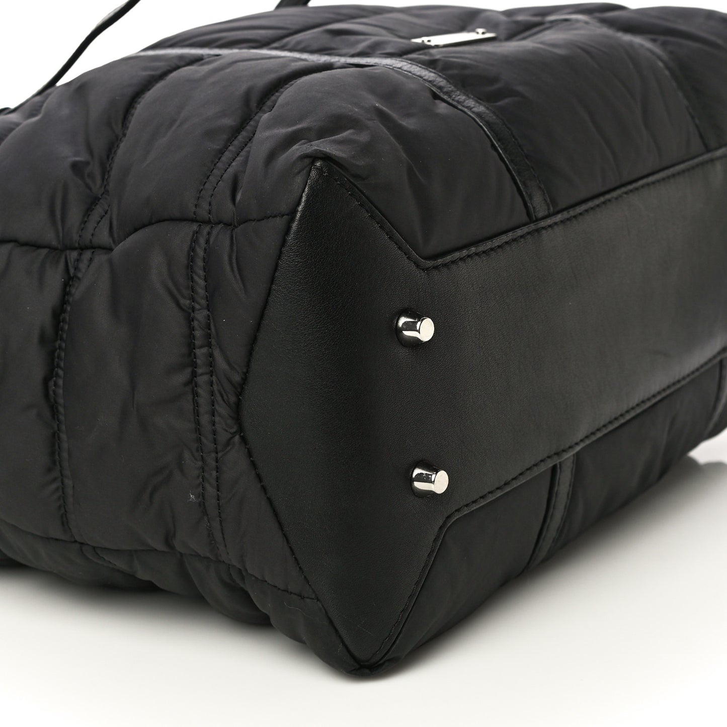 Nylon House Check Quilted Abbey Diaper Bag Black