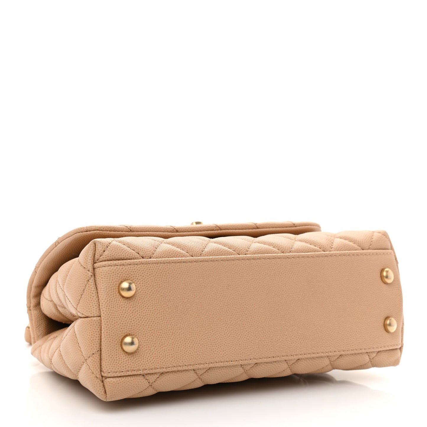 Caviar Quilted Mini Coco Handle Flap Beige