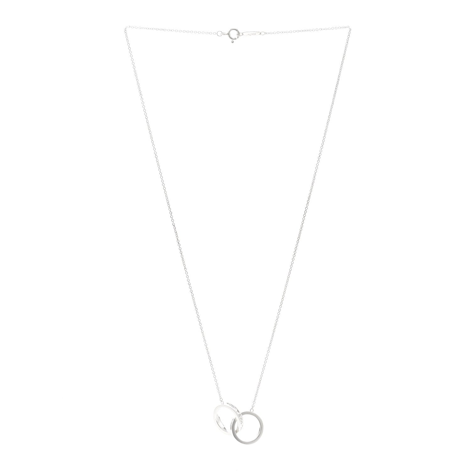 Tiffany Sterling Silver 1837 Interlocking Circles Pendant Necklace 3 of 4