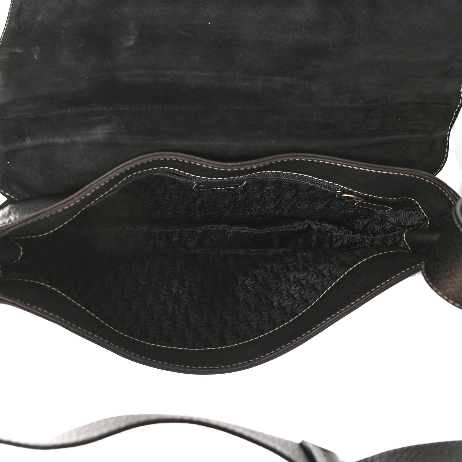 Christian Dior Metallic Calfskin Baudrier Saddle Bag Brown 5 of 13