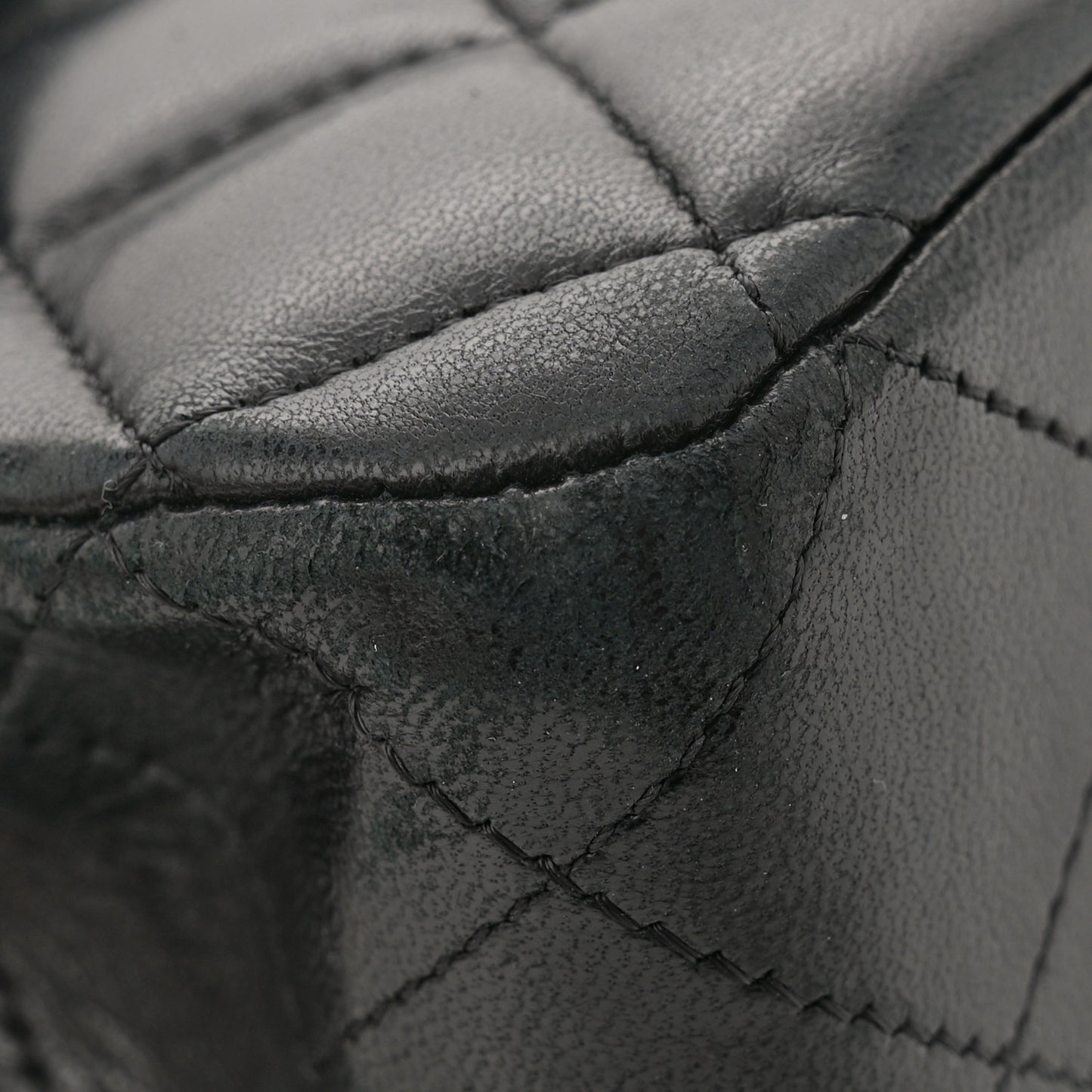 Lambskin Quilted Medium Double Flap Black
