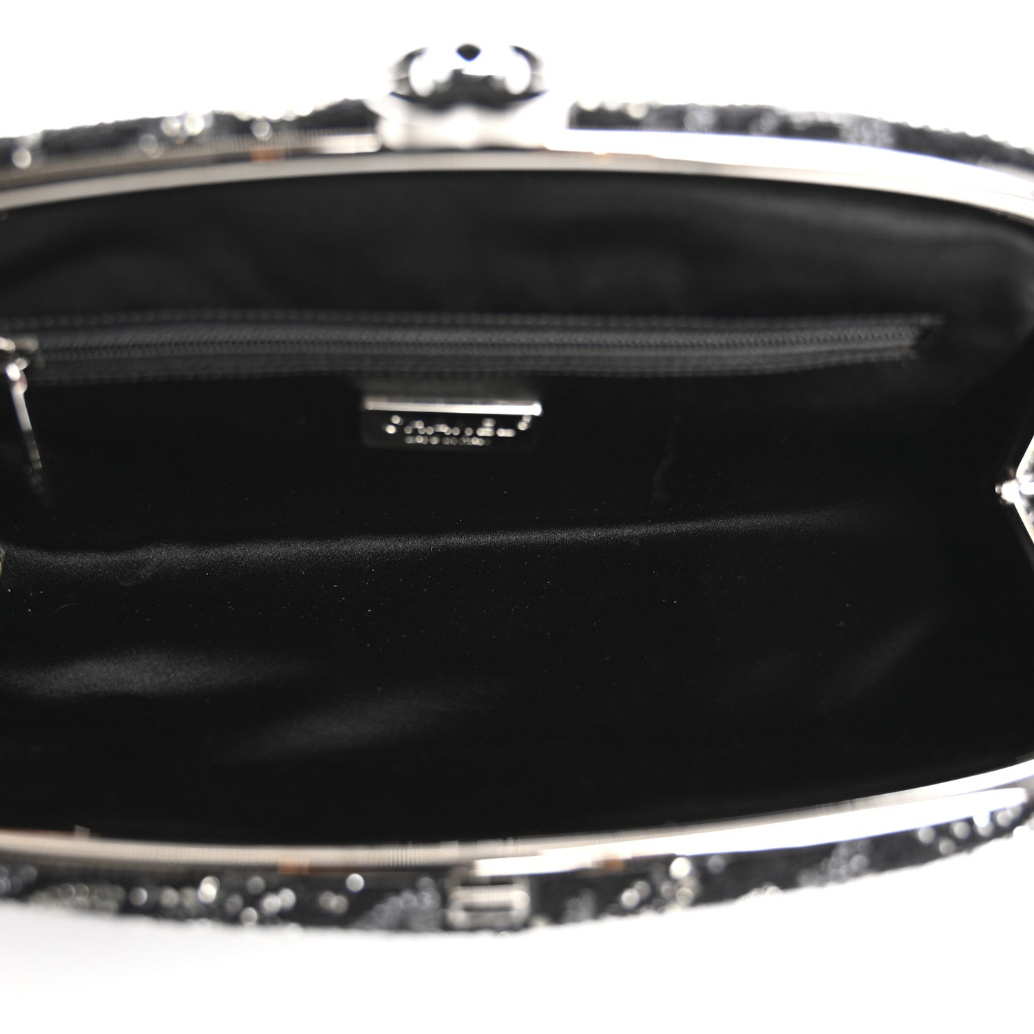 Chanel Tweed Strass Pudong Clutch Black 5 of 7