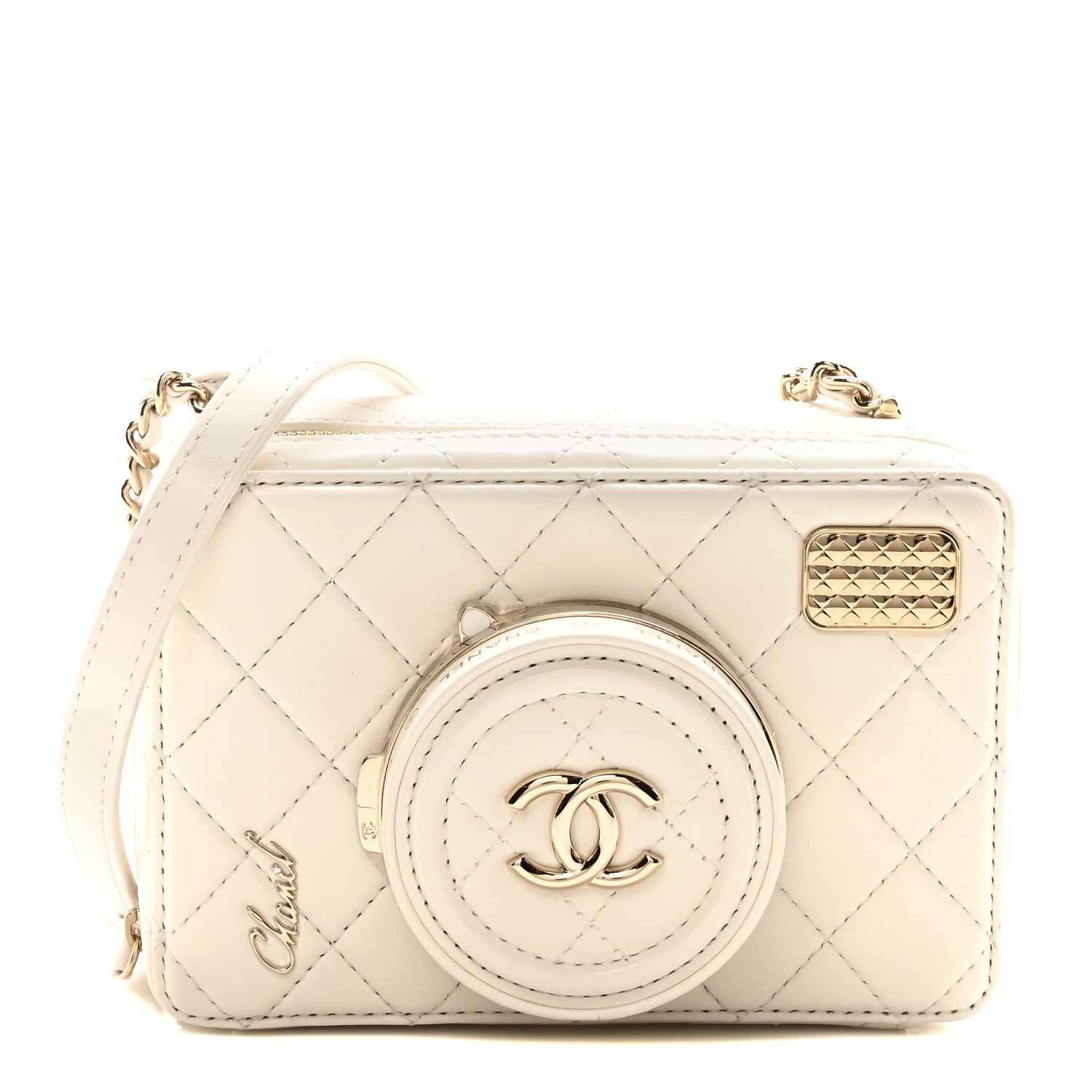 Chanel Lambskin Quilted Coco Click Bag White 1 of 10