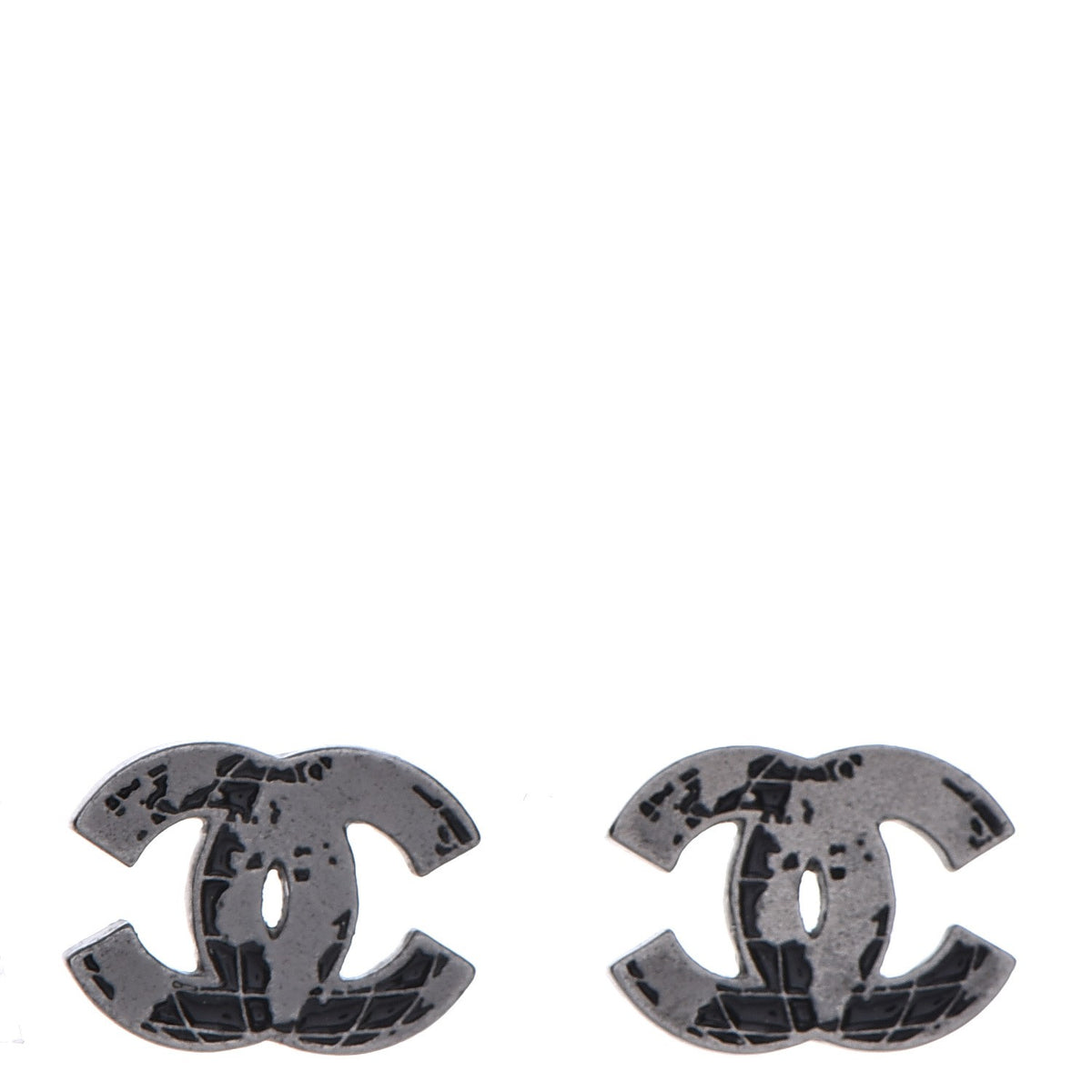 Chanel Globe Ruthenium CC Earrings 1 of 4
