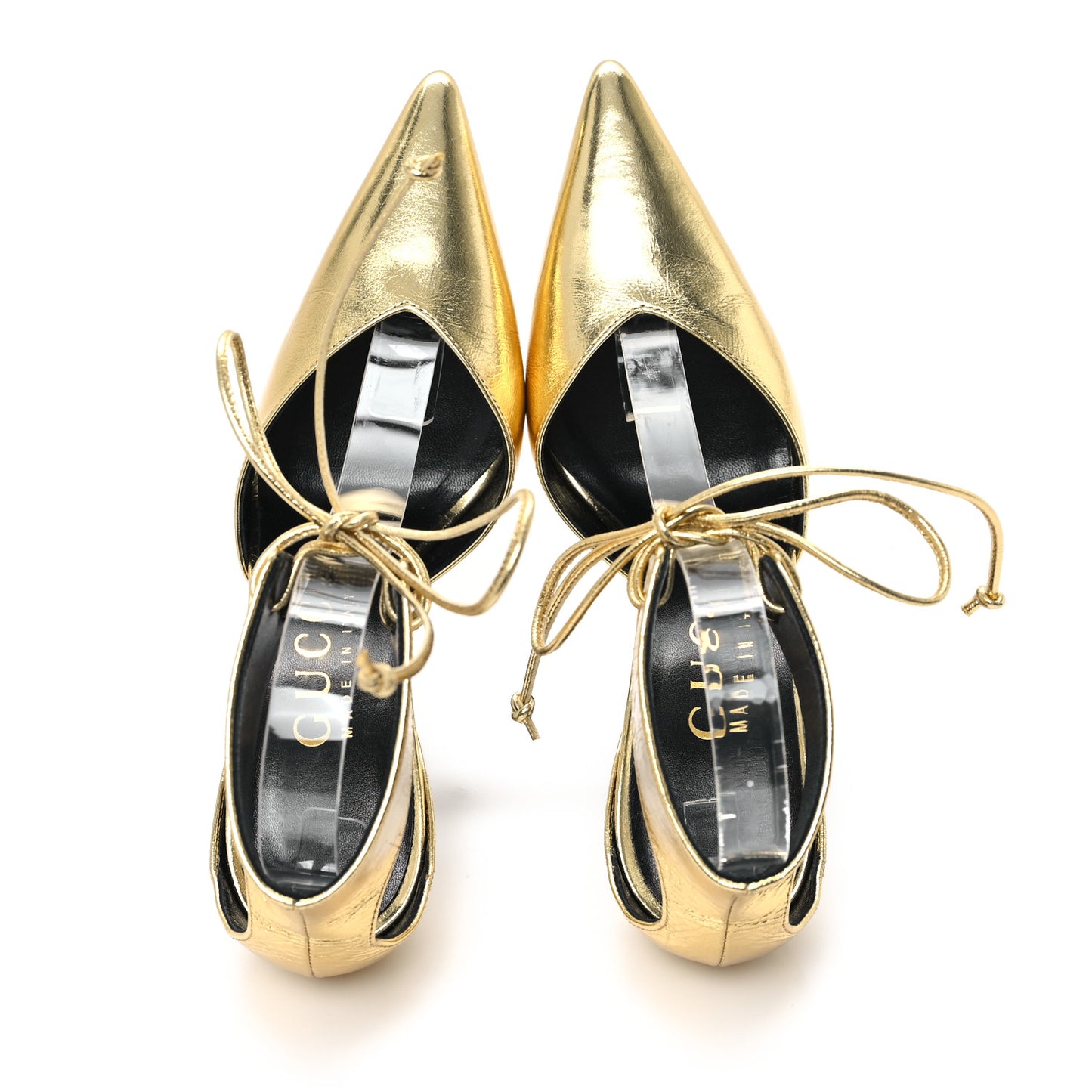 Soft Nappa Priscilla Ankle Cuff Pumps 36.5 Gold