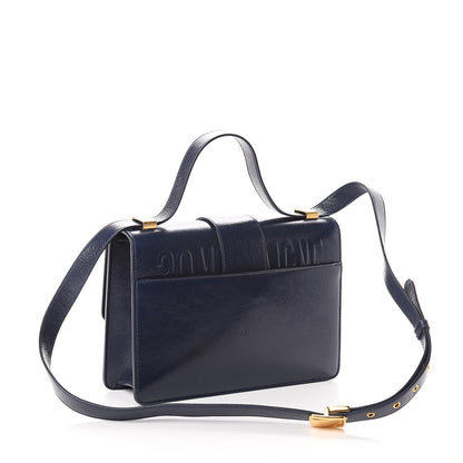 Christian Dior Shiny Crinkled Lambskin 30 Montaigne Flap Bag Indigo 2 of 7