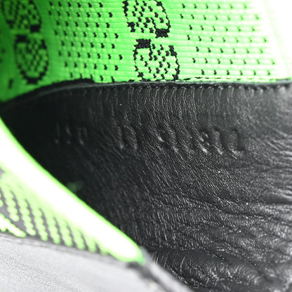 Gucci Dali Soft Calfskin Technical Jersey Knit GG Monogram Mens Ankle Boots 11 Black Neon Green 8 of 9