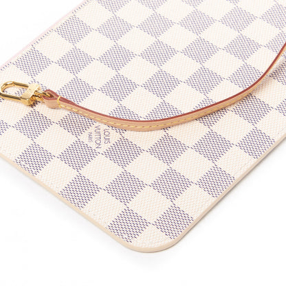 Louis Vuitton Damier Azur Neverfull MM GM Pochette Rose Ballerine 5 of 7
