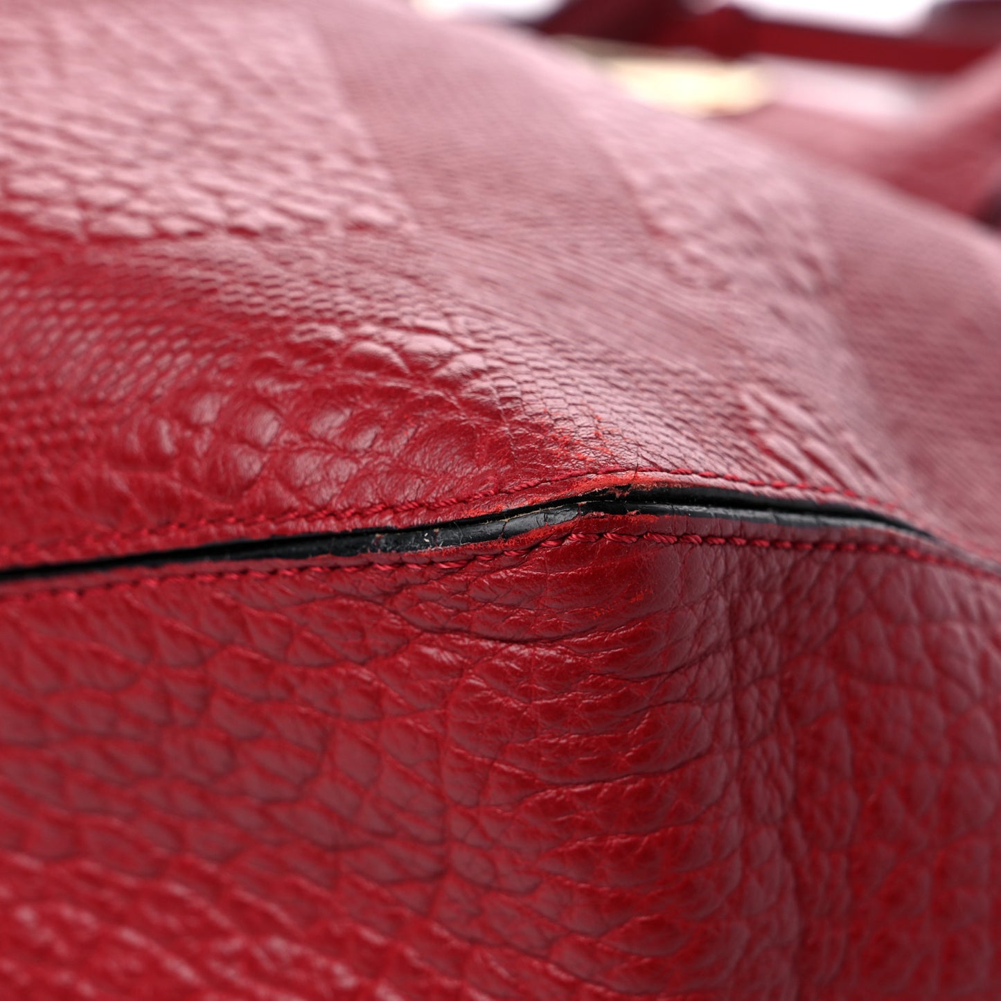 Heritage Grain Check Embossed Medium Dewsbury Tote Military Red