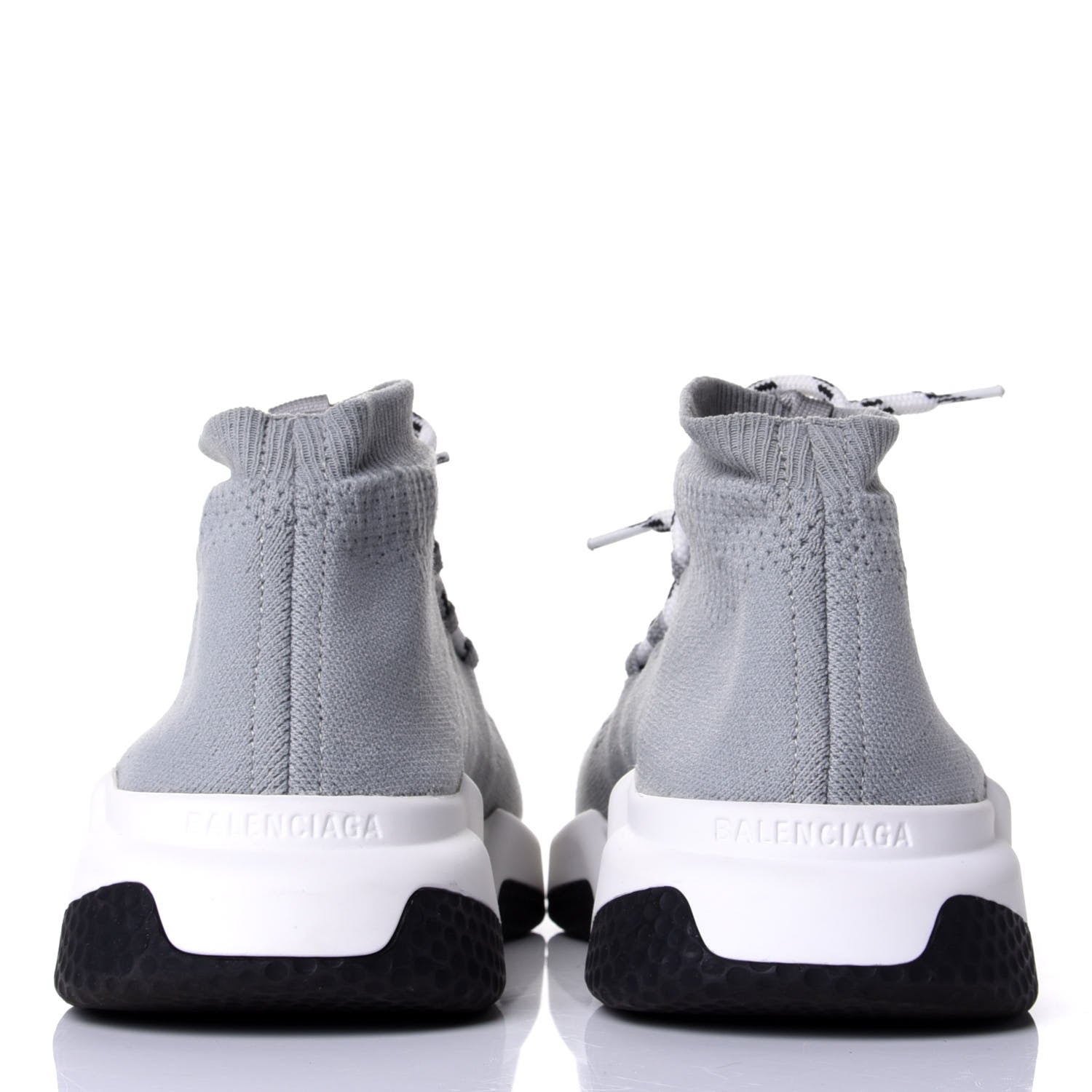 Balenciaga Neoprene Knit Womens Speed Lace Up Sneakers 39 Gris 5 of 10