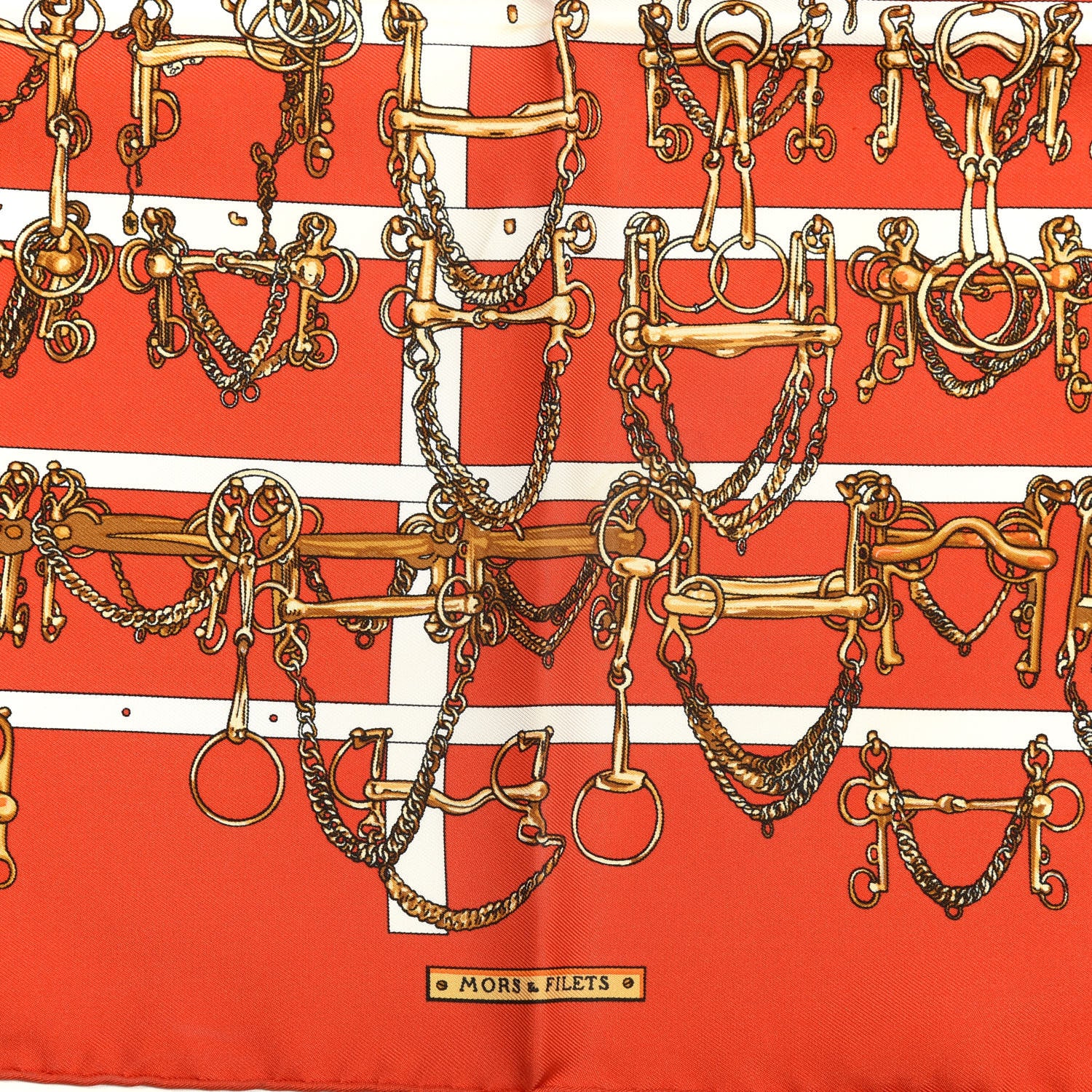 Hermes Silk Mors Et Filets Pocket Square 2 of 4