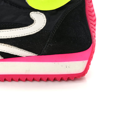 Loewe Suede Nylon Womens Flow Runner Sneakers 39 Black Neon Pink 10 of 11