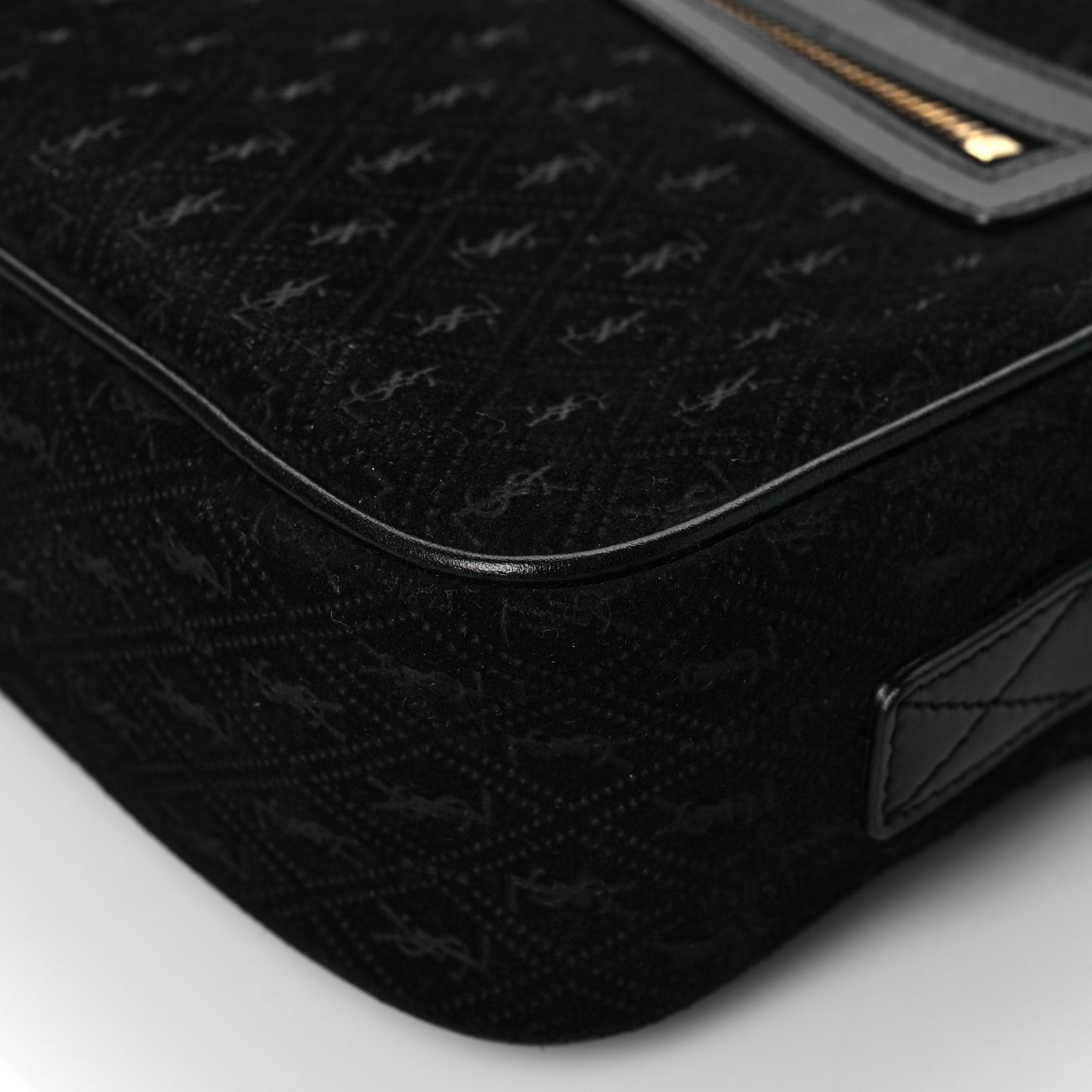 Suede Monogram All Over Camera Bag Black