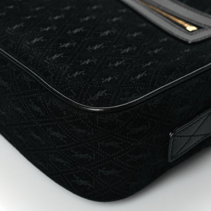 Saint Laurent Suede Monogram All Over Camera Bag Black 9 of 9