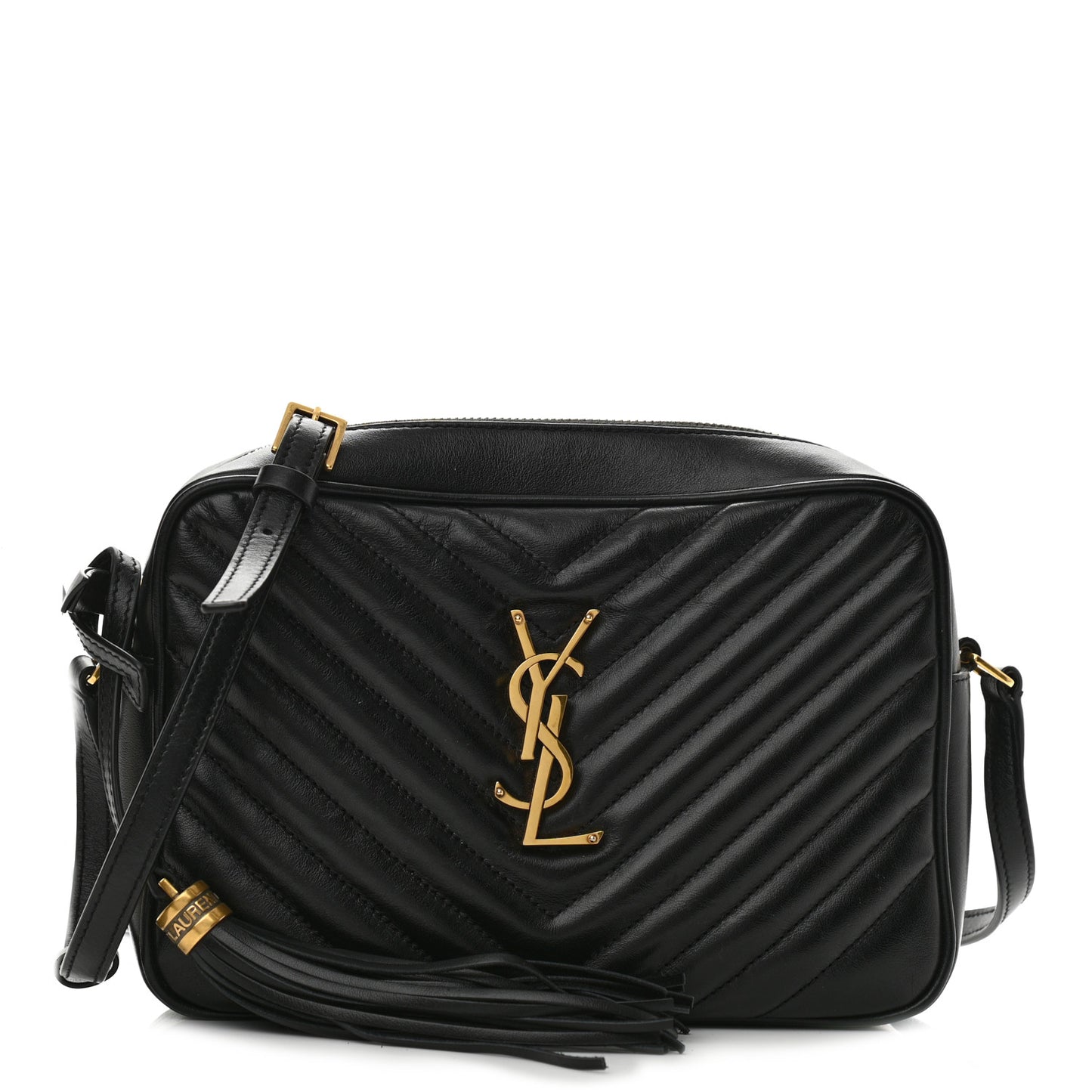 Calfskin Matelasse Monogram Lou Camera Bag Black