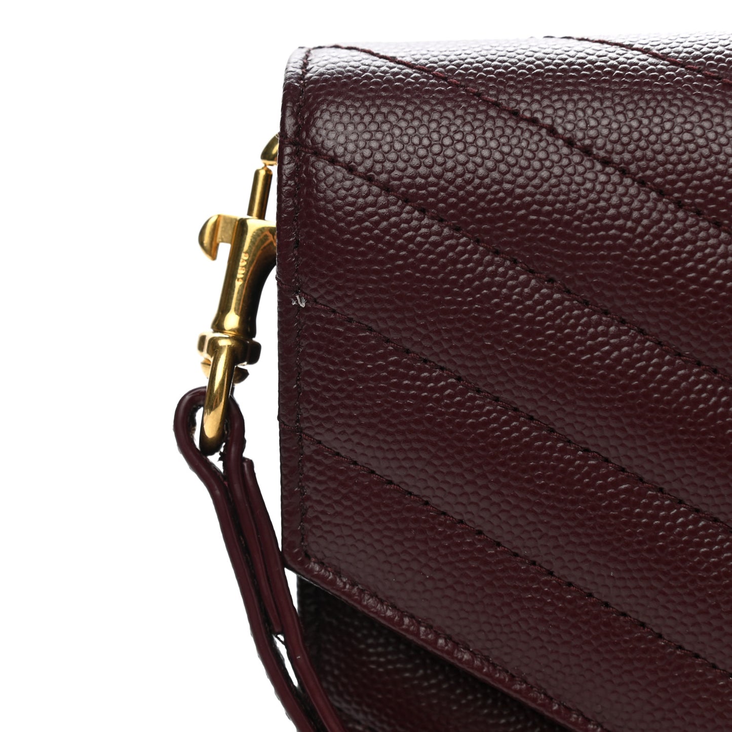 Grain De Poudre Matelasse Chevron Monogram Envelope Clutch Rouge Legion