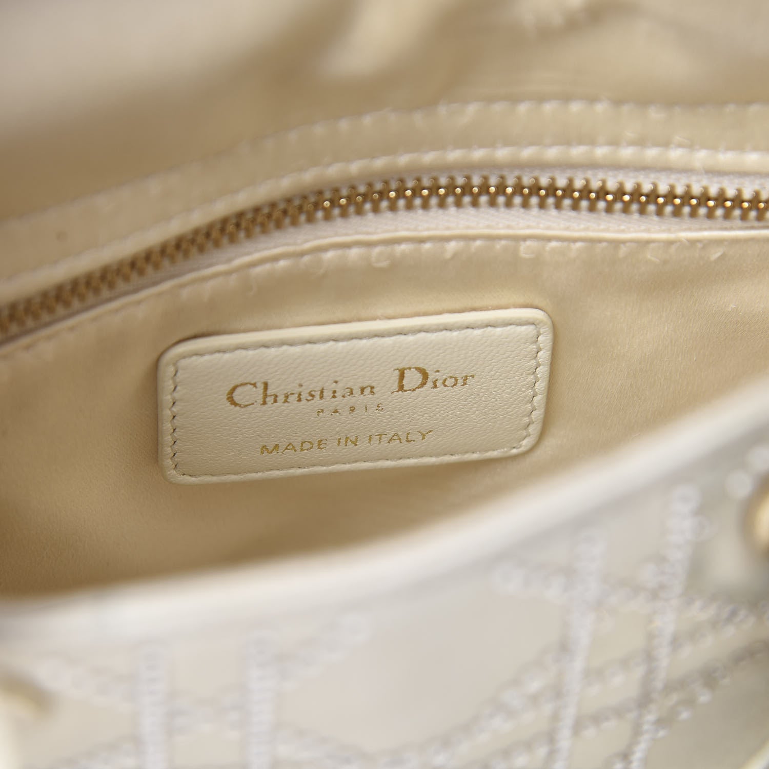 Christian Dior Satin Crystal Cannage Mini Lady Dior White 6 of 10