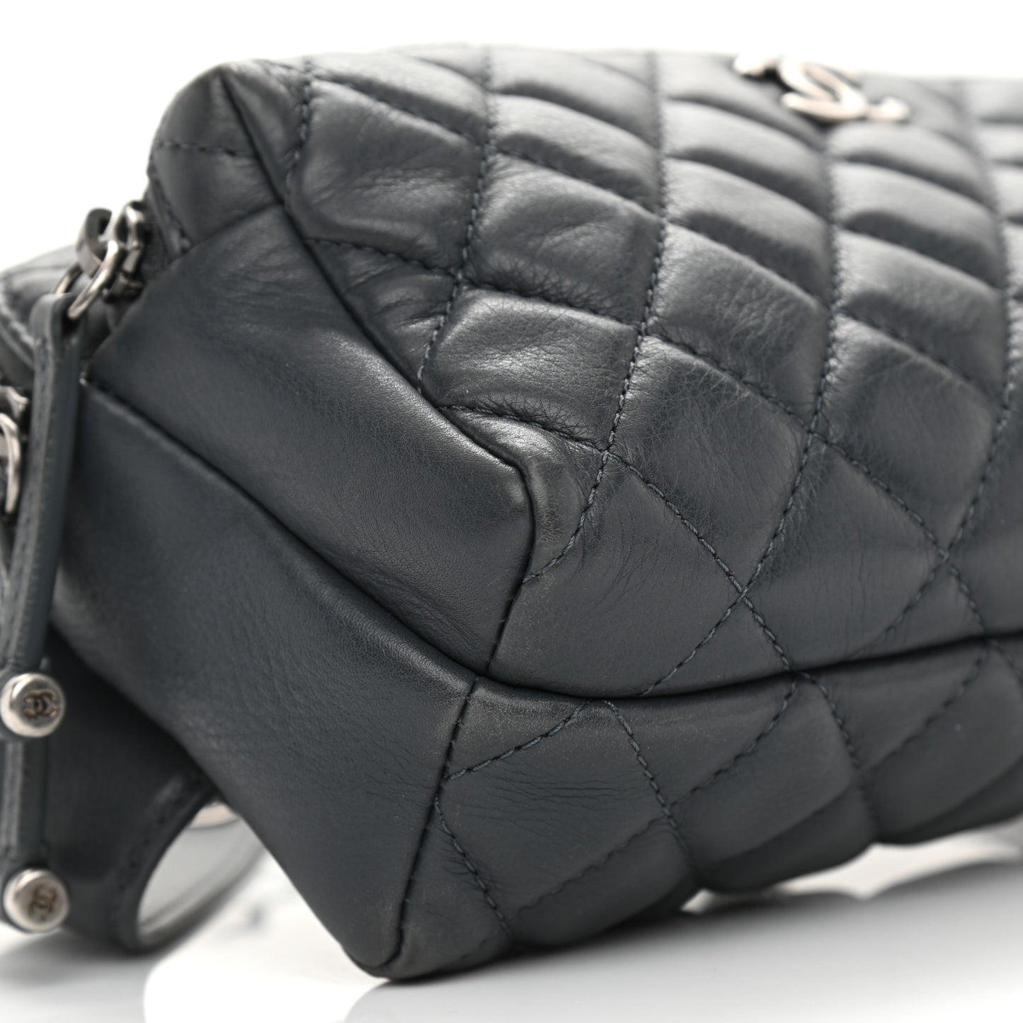 Calfskin Quilted Waist Bag Dark Grey