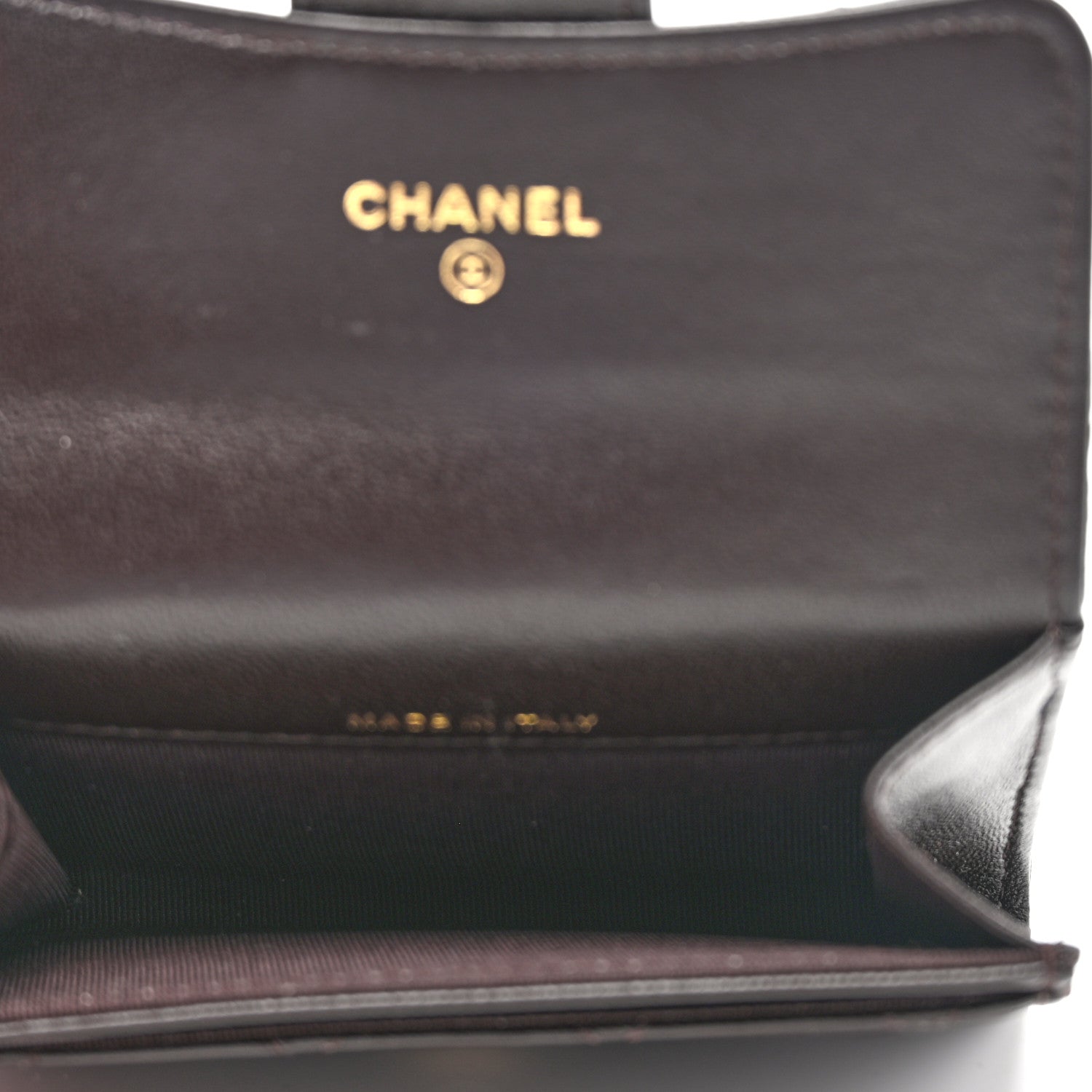 Chanel Lambskin Quilted Flap Card Holder Wallet Dark Brown 5 of 8
