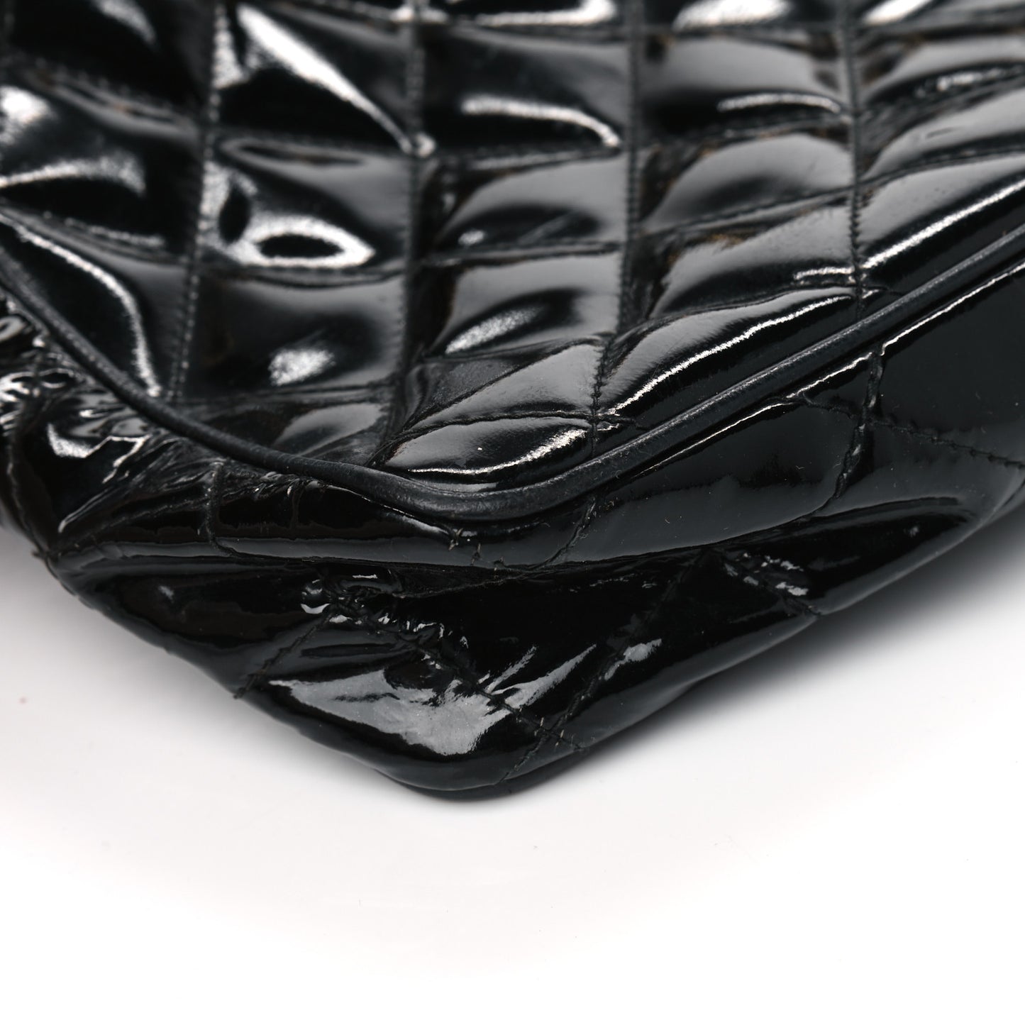 Patent Quilted Tassel Camera Case Black