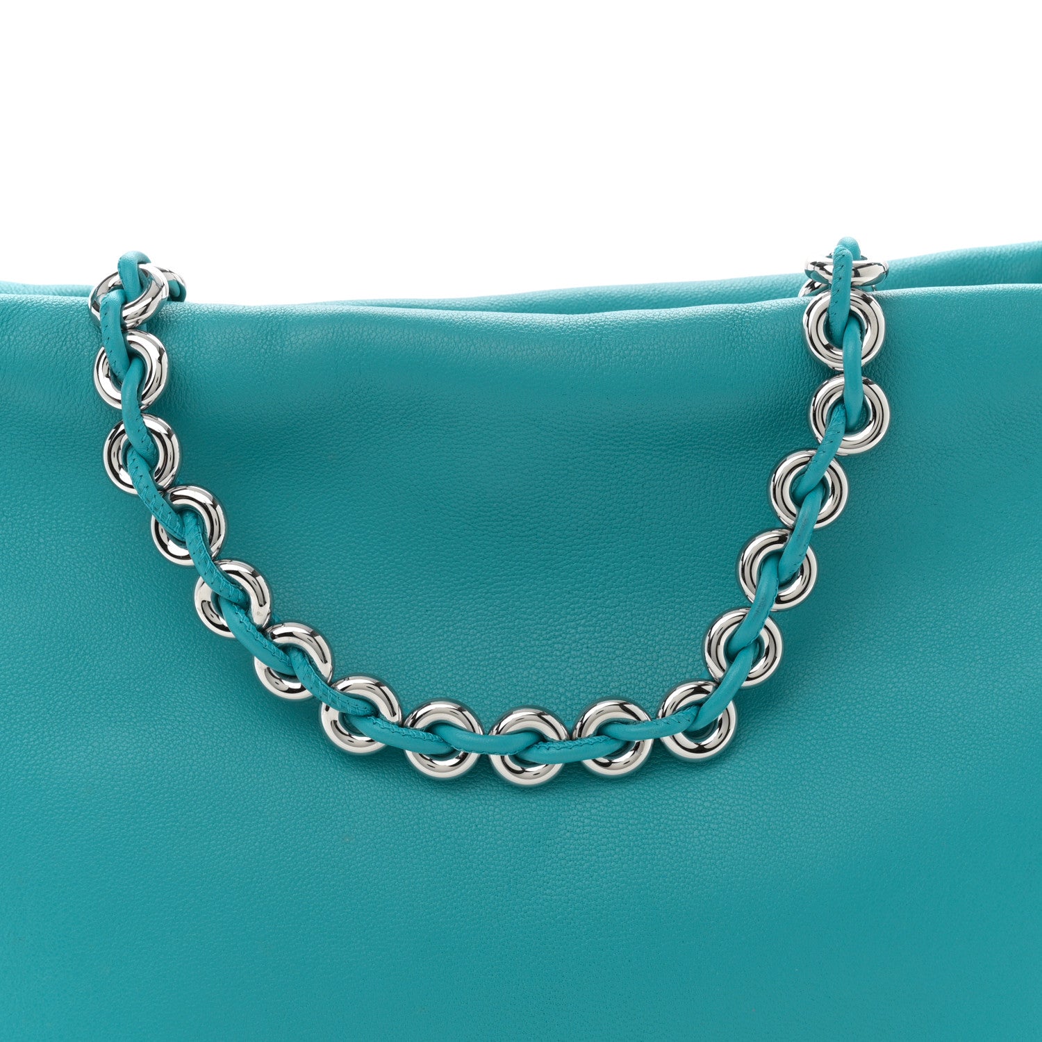 Loewe Mellow Nappa Medium Donut Chain Flamenco Knot Clutch Deep Turquoise 8 of 10