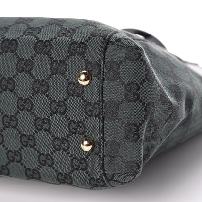 Gucci Monogram Crest Tote Green Black 9 of 13