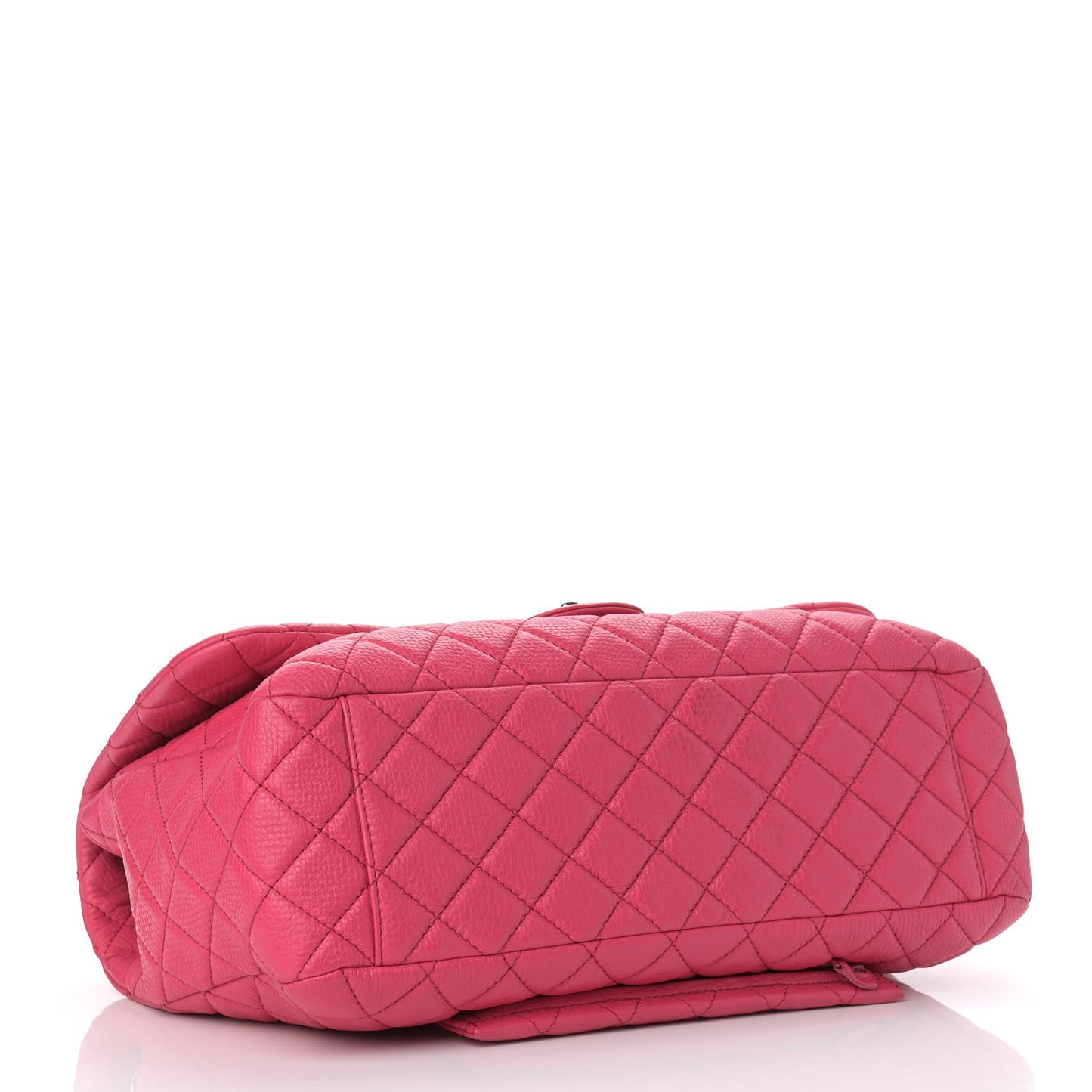 Calfskin Quilted Small XXL Travel Flap Bag Dark Pink