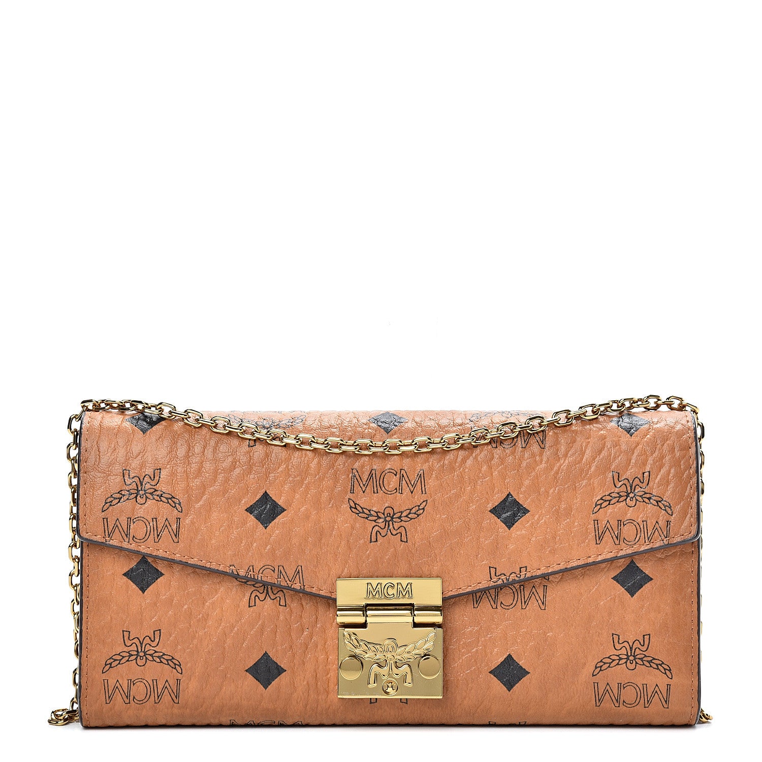 MCM Visetos Large Patricia Wallet On Chain Cognac 1 of 10