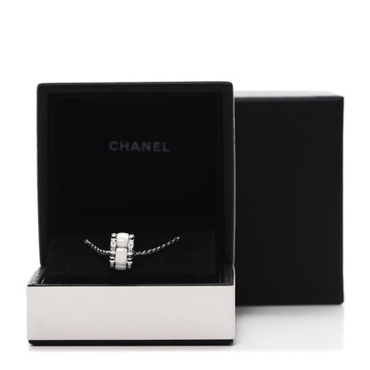 Chanel 18K White Gold Diamond Ceramic Ultra Pendant Necklace White 5 of 5