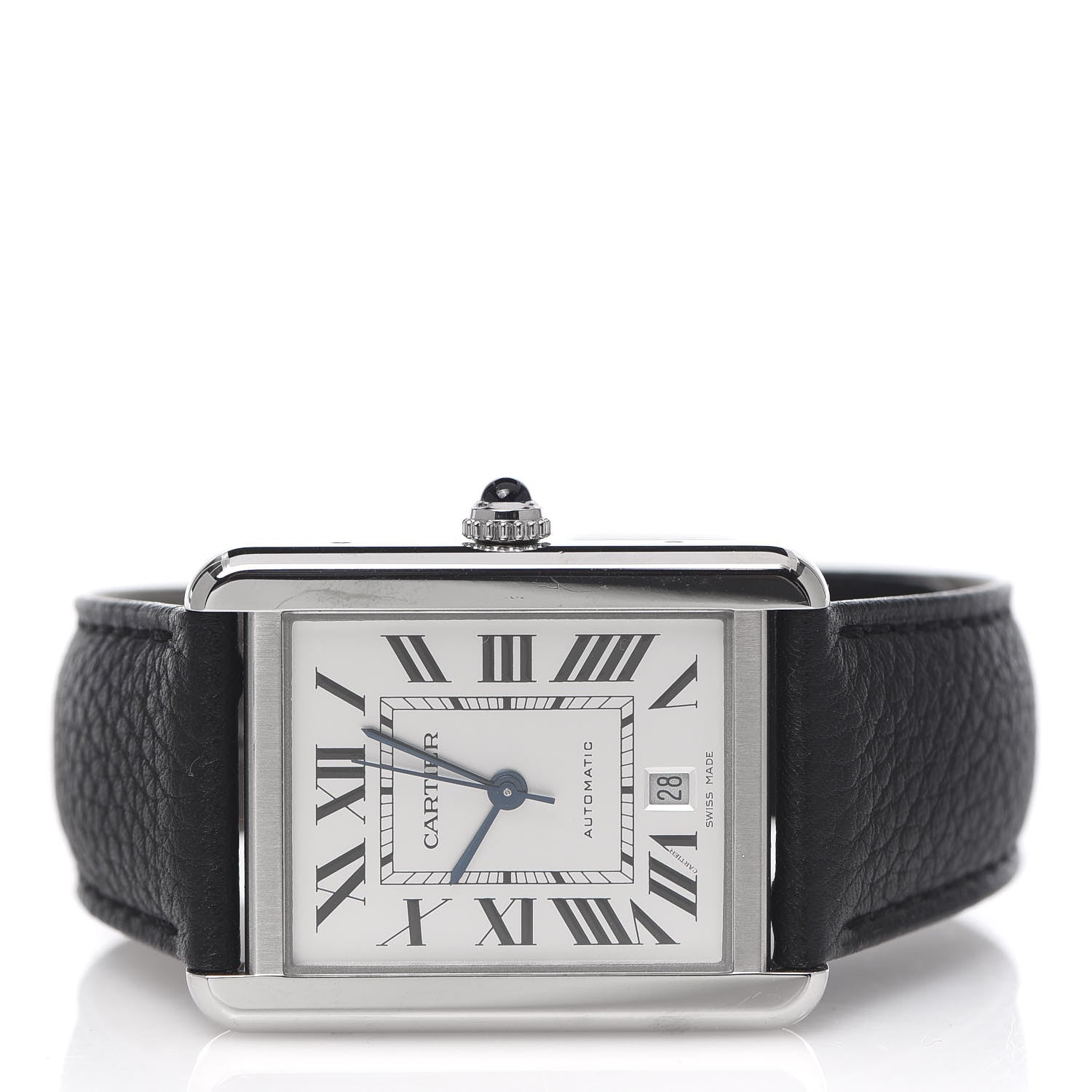 Cartier Stainless Steel Calfskin 31mm Tank Solo Automatic Watch 3 of 9