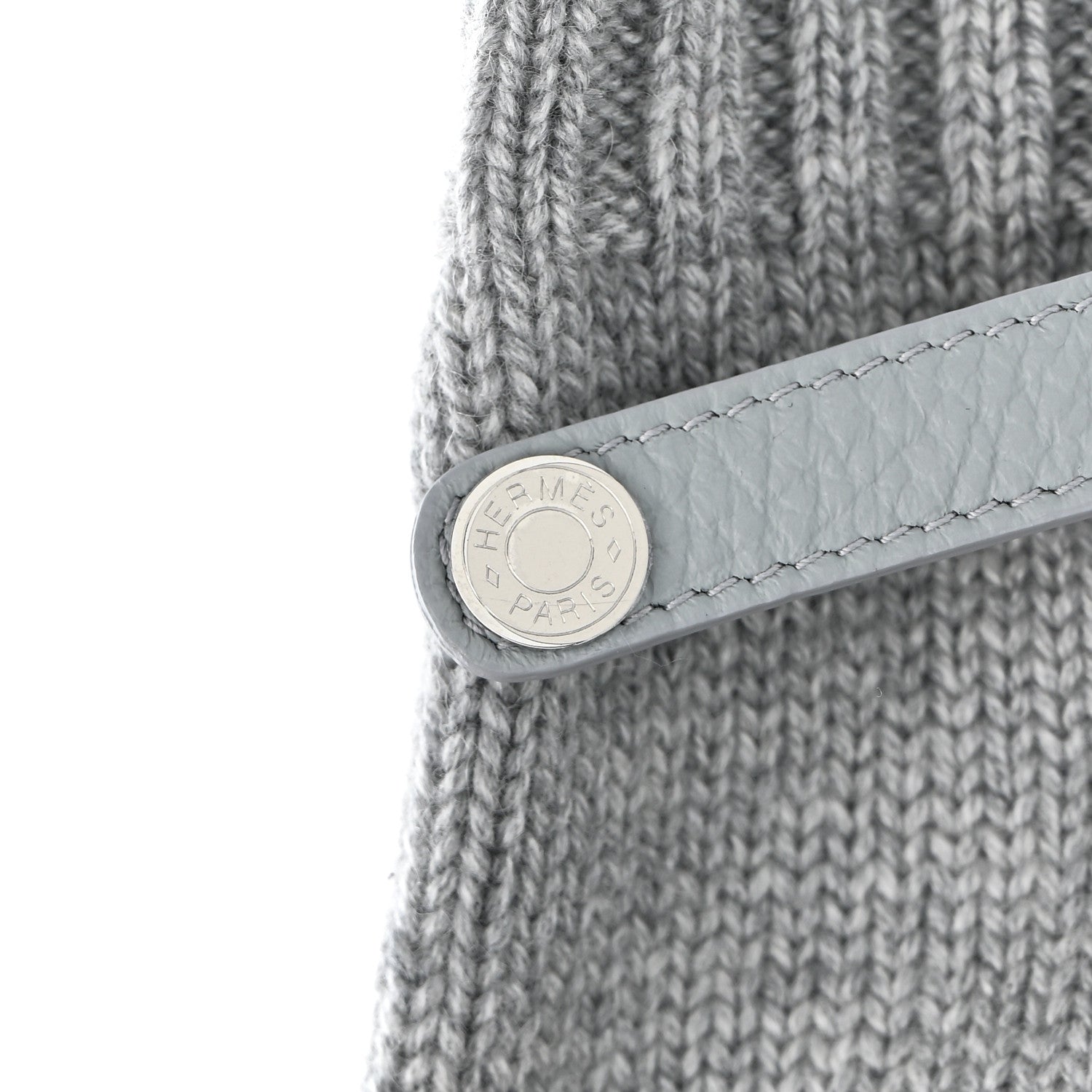 Hermes Cashmere Deerskin Baltimore Mittens S Light Grey 5 of 5