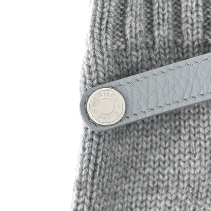 Hermes Cashmere Deerskin Baltimore Mittens S Light Grey 5 of 5