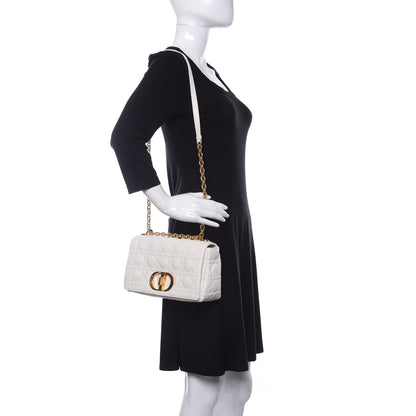 Christian Dior Lambskin Cannage Medium Dior Bag Ivory 2 of 12