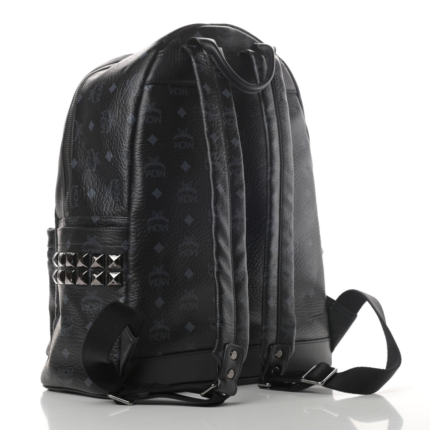 MCM Visetos Medium Side Studs Stark Backpack Black 2 of 4