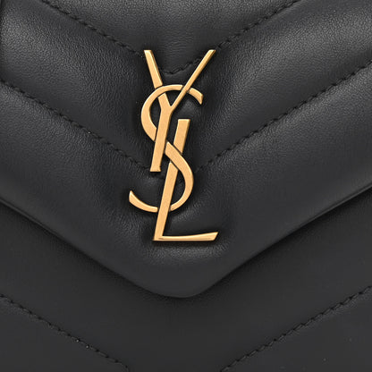 Saint Laurent Calfskin Y Quilted Monogram Toy Loulou Crossbody Bag Graphite 8 of 11