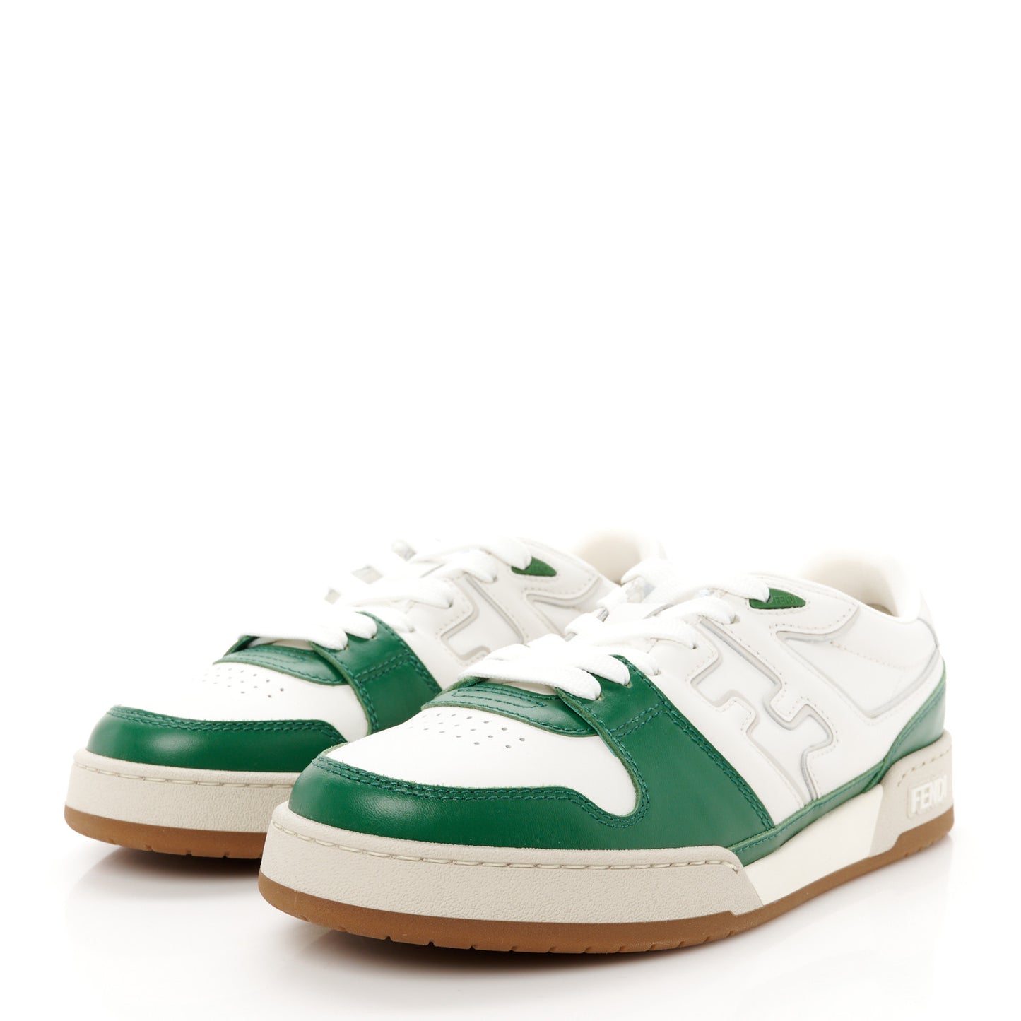 Vitello Mens Fendi Match Low Top Sneakers 8 White Green